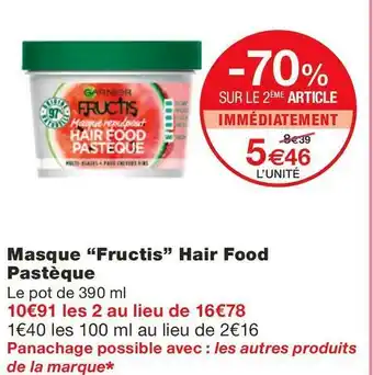 Monoprix Fructis masque hair food pastèque offre