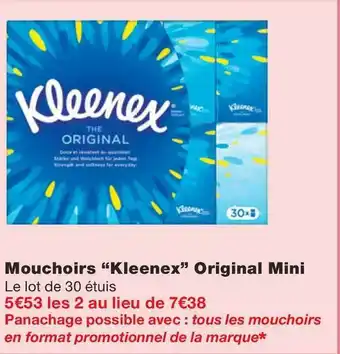 Monoprix Kleenex mouchoirs original mini offre