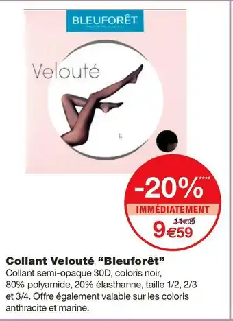 Monoprix Bleuforêt collant velouté offre