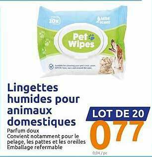 Action Lingettes Humides Pour Animaux Domestiques offre