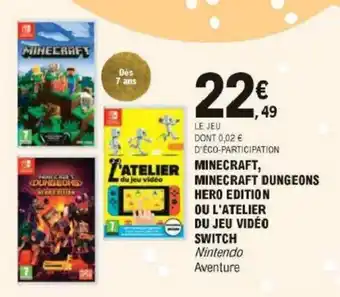 E.Leclerc Minecraft, minecraft dungeons hero edition offre