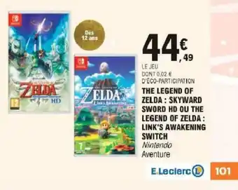 E.Leclerc The legend of zelda : skyward sword HD ou the legend of zelda offre