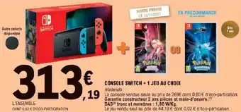 E.Leclerc Console switch + 1 jeu au choix offre