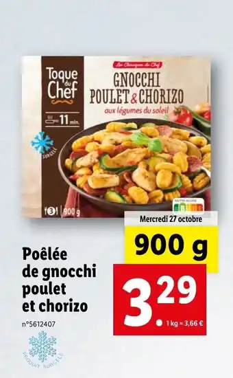 Lidl Poêlée de gnocchi poulet et chorizo offre