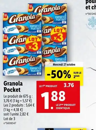 Lidl Granola pocket offre