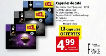 Lidl Capsules de café offre