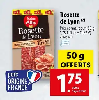 Lidl Rosette de lyon offre