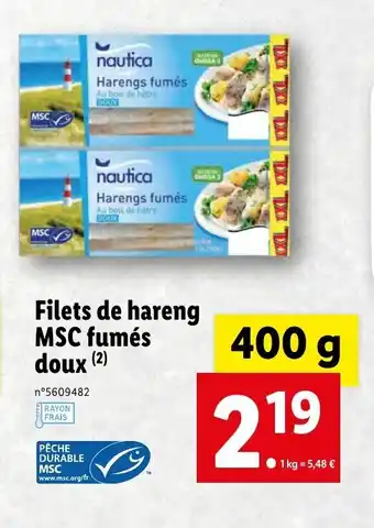 Lidl Filets de hareng MSC fumés doux offre