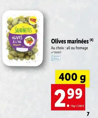 Lidl Olives marinées offre