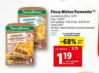 Lidl Fleury michon parmentier offre