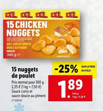 15 Nuggets de poulet