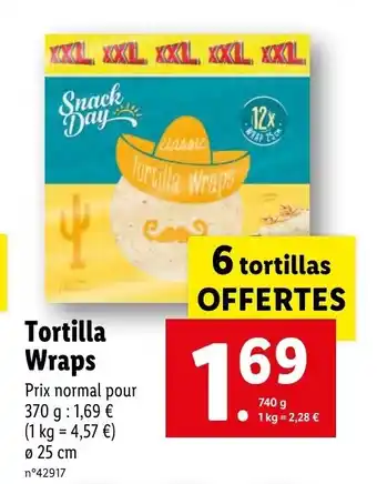 Lidl Tortilla wraps offre