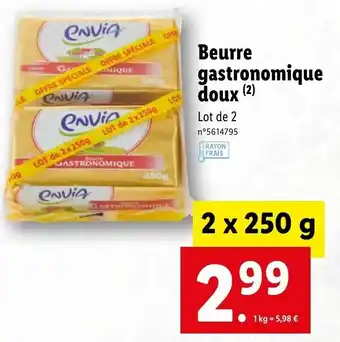 Lidl Beurre gastronomique doux offre