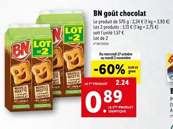 Lidl BN goût chocolat offre