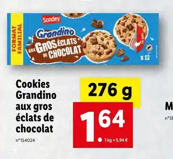 Lidl Cookies grandino aux gros éclats de chocolat offre