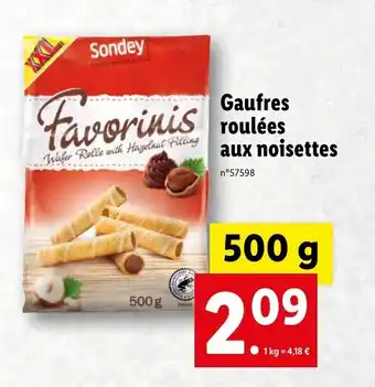 Lidl Gaufres roulées aux noisettes offre