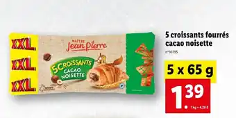 Lidl 5 Croissants fourrés cacao noisette offre