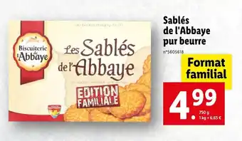 Lidl Sablés de l'abbaye pur beurre offre