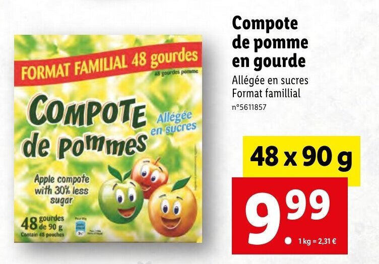 Promo Compote de pomme en gourde chez Lidl