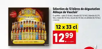 Lidl Sélection de 12 bières de dégustation abbaye de vauclair offre