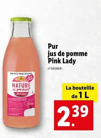 Lidl Pur jus de pomme pink lady offre