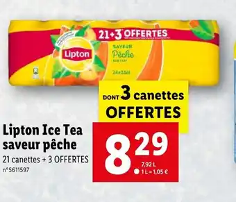 Lidl Lipton ice tea saveur pêche offre