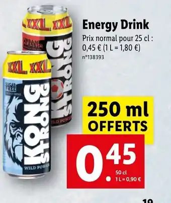 Lidl Energy drink offre