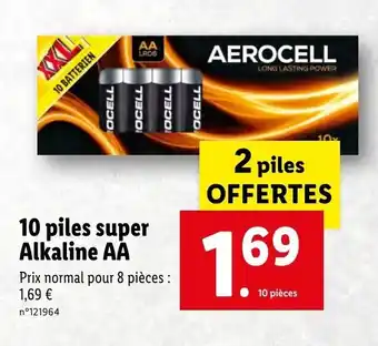 Lidl 10 Piles super alkaline AA offre