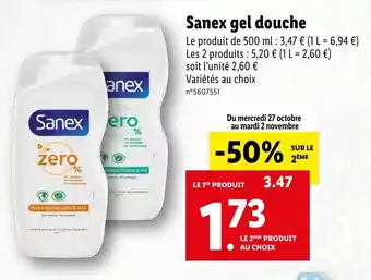Lidl Sanex gel douche offre
