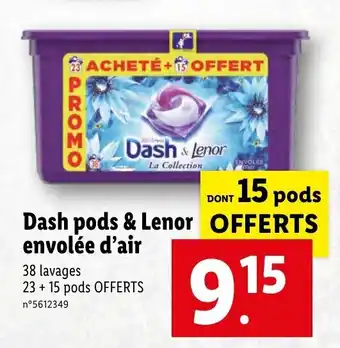 Lidl Dash pods & lenor envolée d'air offre