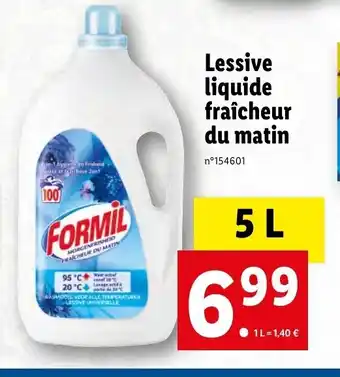 Lidl Lessive liquide fraicheur du matin offre