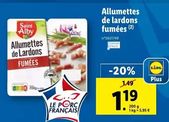 Lidl Allumettes de lardons fumées offre