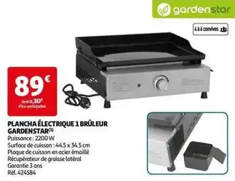 Auchan Gardenstar - plancha electrique 1 bruleur offre