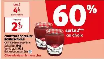 Auchan Bonne maman - confiture de fraise offre