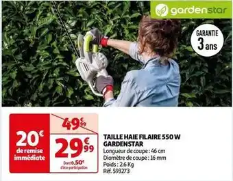 Auchan Gardenstar - taille-haie filaire 550 w offre