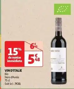 Auchan Nero d'avola - vin d'italie offre