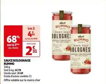 Auchan Rummo - sauce bolognaise offre