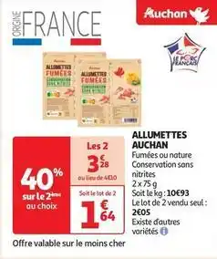 Auchan Auchan - allumettes offre