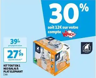 Auchan Elephant - kit tout en 1 neo balai à plat offre