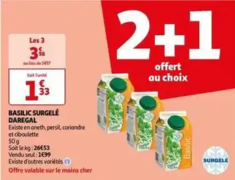 Auchan Daregal - basilic surgele offre