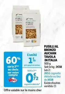 Auchan Auchan - fusilli al bronzo tavola in italia offre