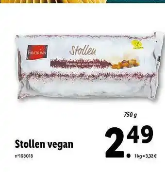Lidl Stollen Vegan Favorina offre