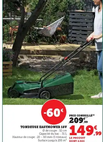 Hyper U TONDEUSE EASYMOWER 18V offre