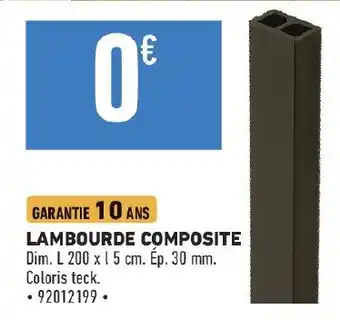 Brico Cash LAMBOURDE COMPOSITE offre