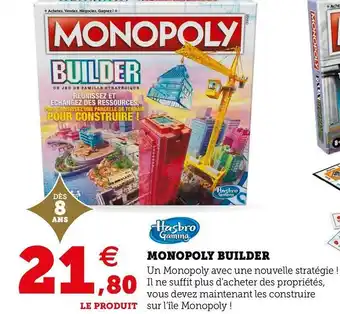 Super U Hasbro monopoly builder offre