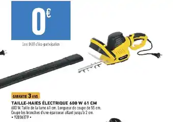 Brico Cash TAILLE-HAIES ÉLECTRIQUE 600 W 61 CM offre