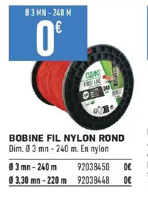 Brico Cash BOBINE FIL NYLON ROND offre