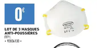 Brico Cash LOT DE 3 MASQUES ANTI-POUSSIÈRES offre