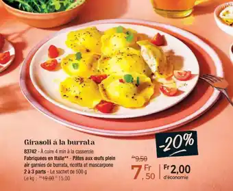 Thiriet Girasoli à la burrata offre