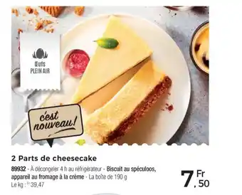Thiriet 2 Parts de cheesecake offre